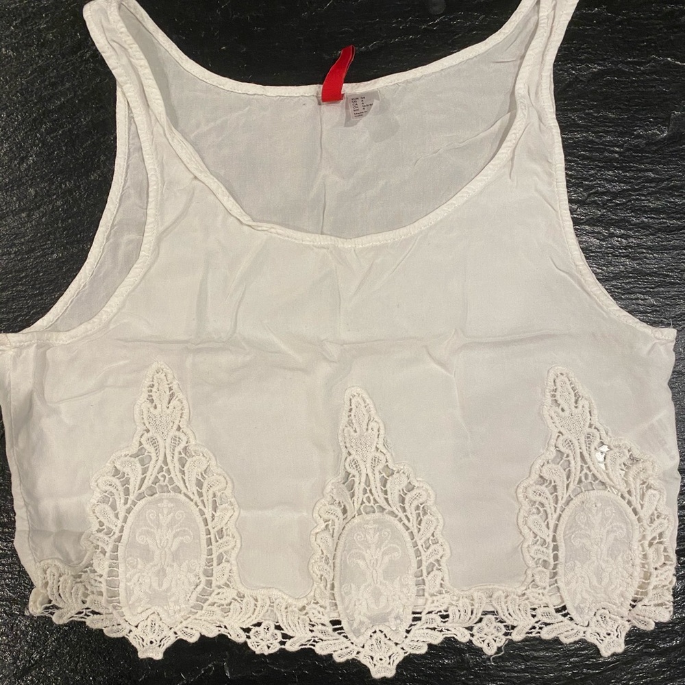 White tank top crop top